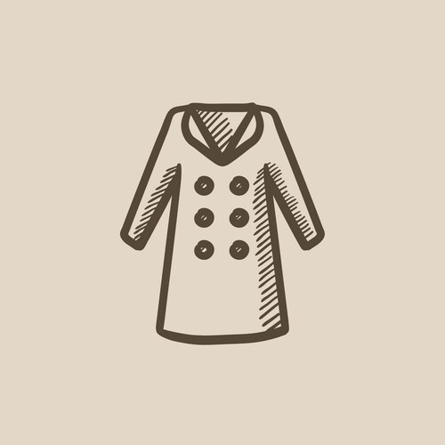 Coat sketch icon Vector Image