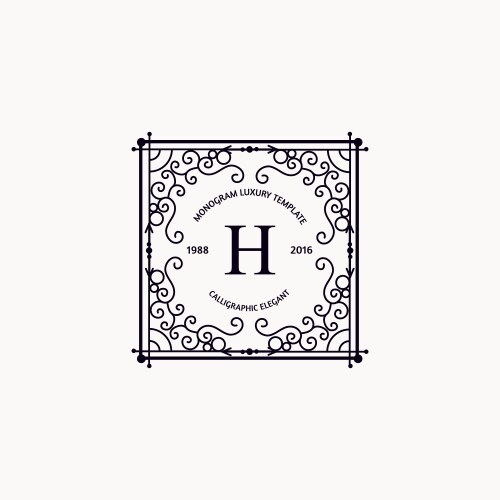Vintage monogram template Royalty Free Vector Image