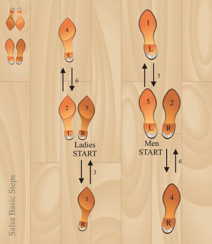 Salsa basic steps vector image