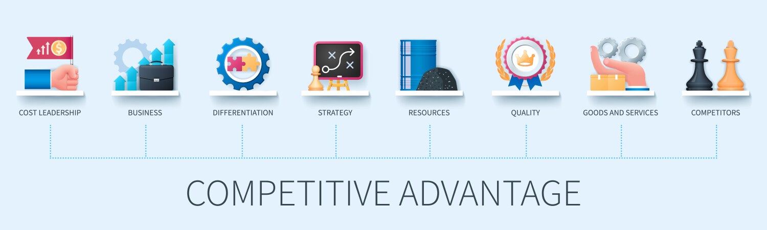 competitive advantage web infographics in 3d vector image