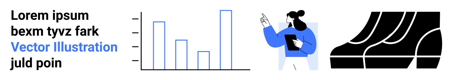 Data analyst reviewing graph insights with tablet vector image