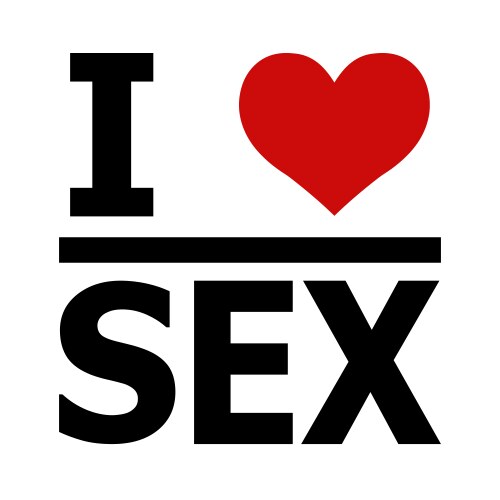 i love sex print for clothing shirt sweatshirt vector image