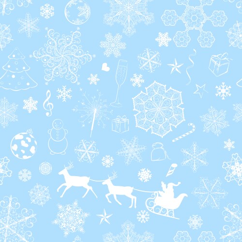 Blue christmas background with snowflakes Vector Image