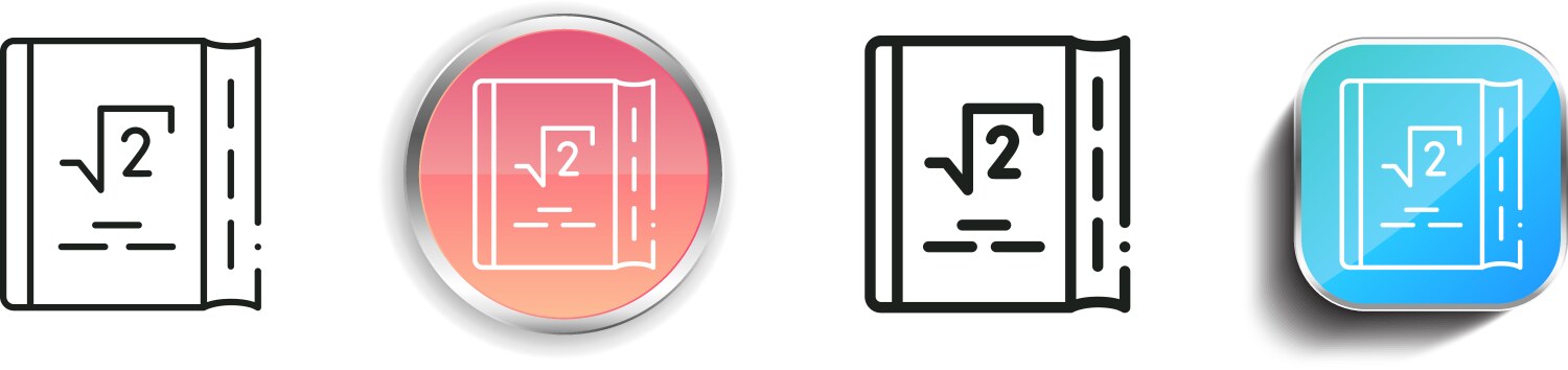 Maths icon thin linear regular and button style vektorbild