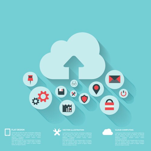 Flat abstract background with web icons interface vector image