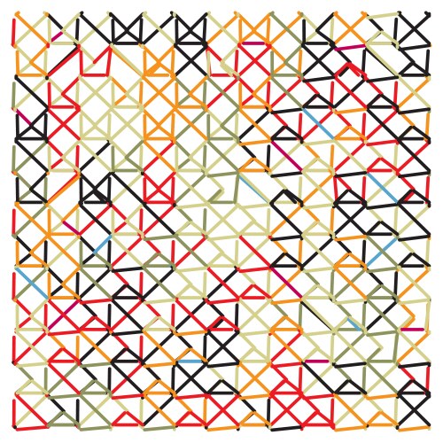 Multicolored line and grid print pattern vector image