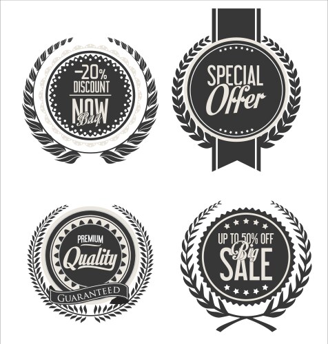 Retro vintage blue labels collection 2 vector image