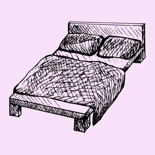 Bed pillows blanket Vector Image