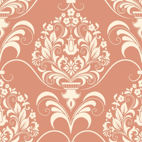 Seamless damask pattern pink texture Royalty Free Vector