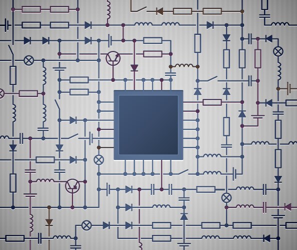 Electrical Circuit Diagram Royalty Free Vector Image