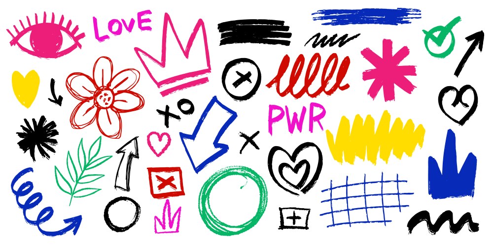Feminist Graffiti Symbols Vector Image