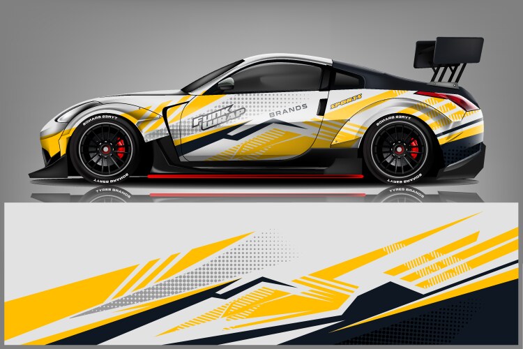 Car Racing Wrap Decal Vector Image
