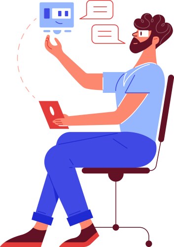 Chatbot coding technology Royalty Free Vector Image