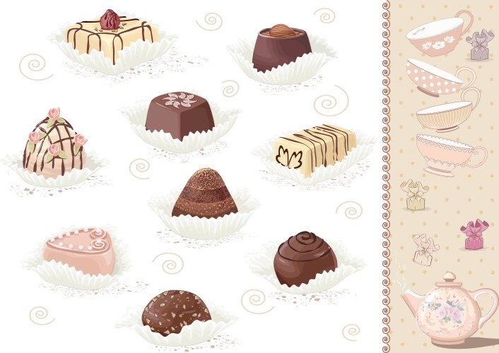 Set isolated blank wrap for candy chocolate Vector Image