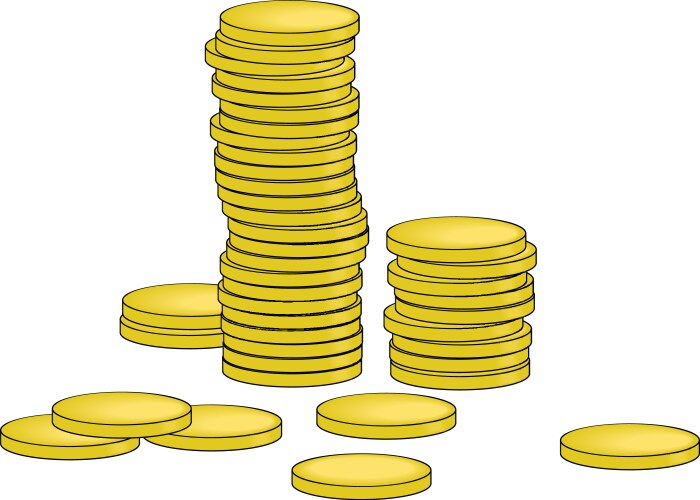 Gold coins stacks Royalty Free Vector Image - VectorStock