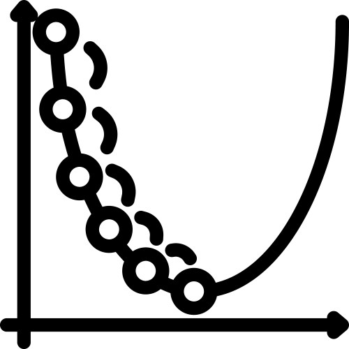 gradient descent algorithm line icon vector image