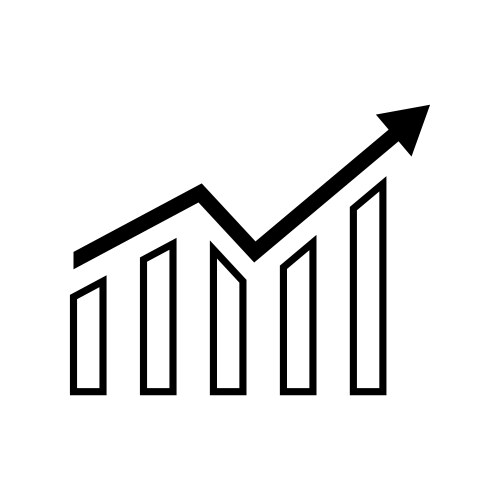 Graph chart icon growth symbol Royalty Free Vector Image