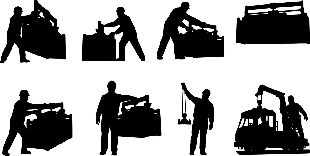 Trencher Operator Silhouettes – Royalty-Free Vector | VectorStock