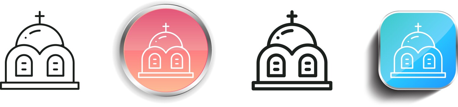 Mausoleum icon thin linear regular and button vector image