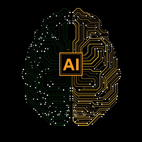 Abstract technological brain with artificial vector image