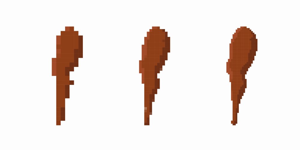 Three integer brown brush strokes with varying vector image