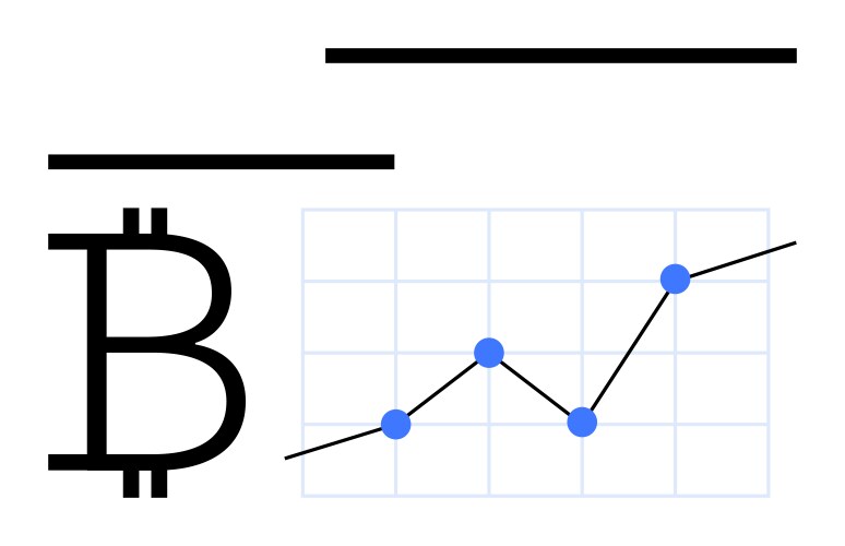 Bitcoin growth chart with line graph and data vector image
