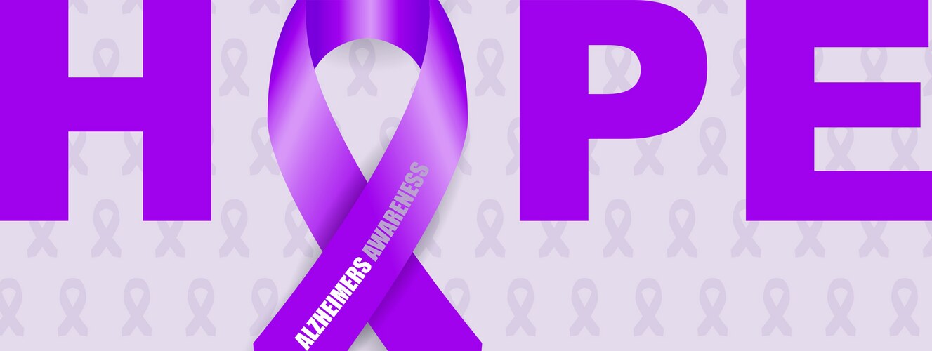 Alzheimer's Awareness Ribbon Vector Image