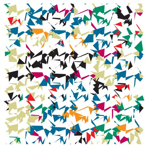 Multiple geometric abstract shape and color print vector image
