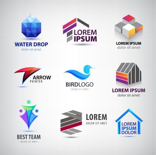 Set of various logos bird house team vector image