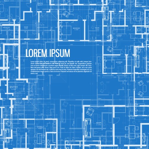 Architectural building blueprint Royalty Free Vector Image