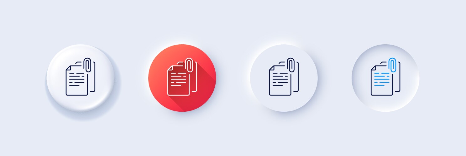 Document attachment line icon file with paper vector image