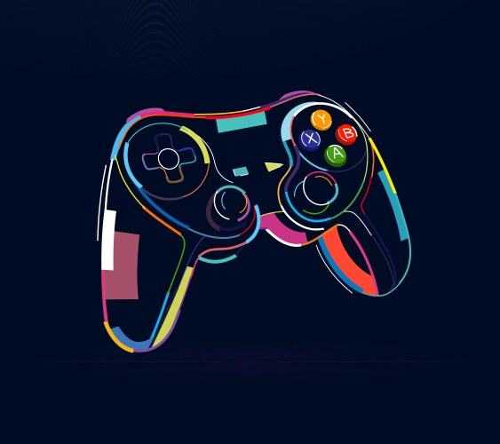 Wireless game joystick controller gamepad vector image