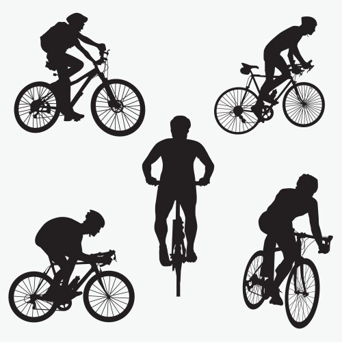 Mountain Bike Silhouettes Vector Image