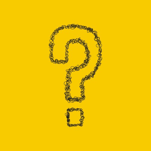 question mark hand drawn vector image