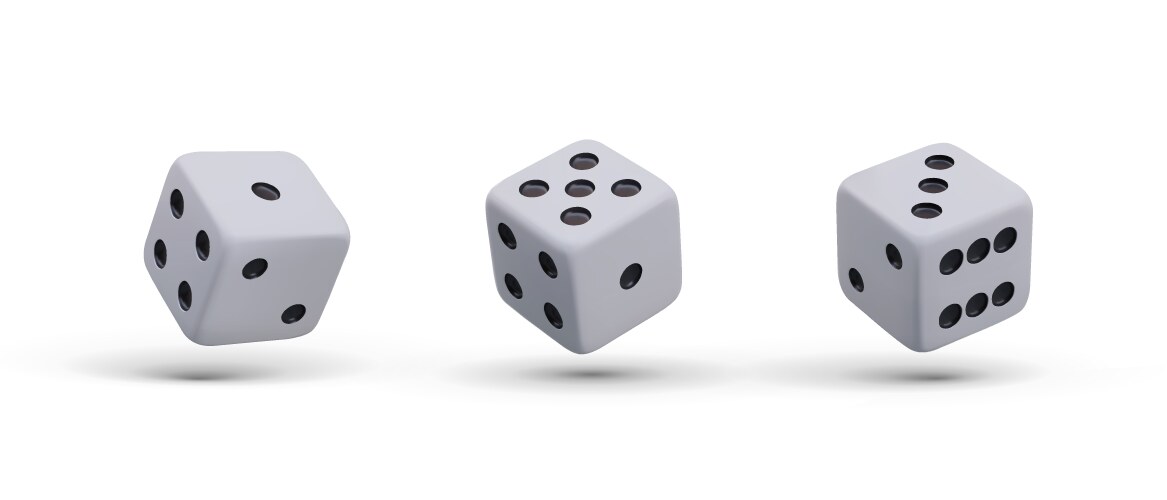 Dice in different positions game cubes set vector image