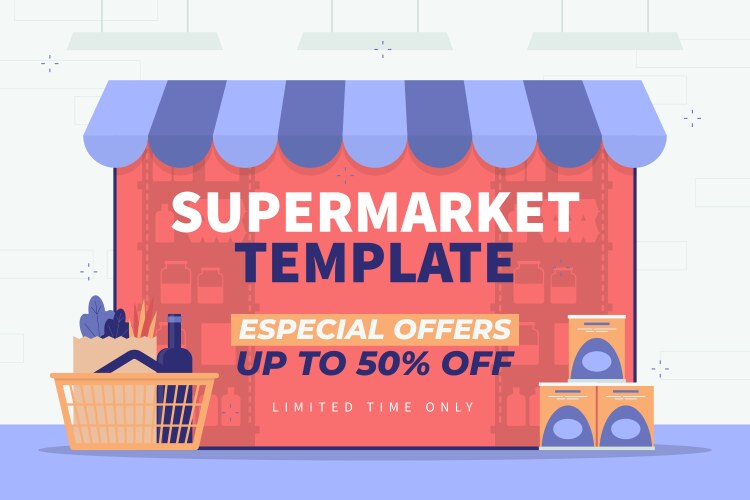 Flat supermarket labels badges Royalty Free Vector Image