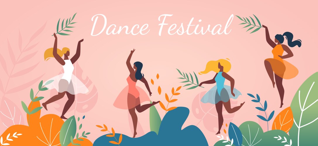 music dance festival abstract poster event design vector image