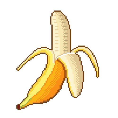 Pixel Art Banana Fruit Vector Image