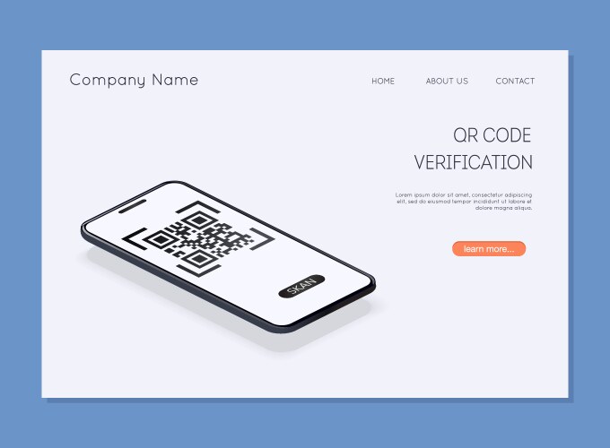 qr code verification scan to mobile phone vector image