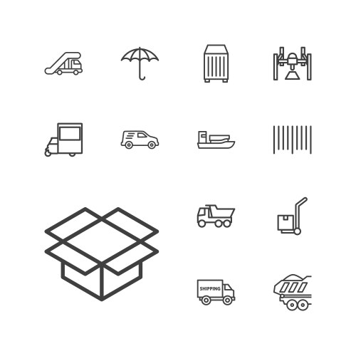 13 delivery icons vector image