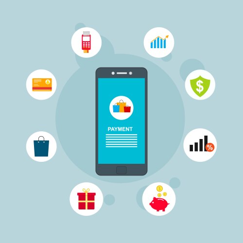 Concept online and mobile payments for web page vector image