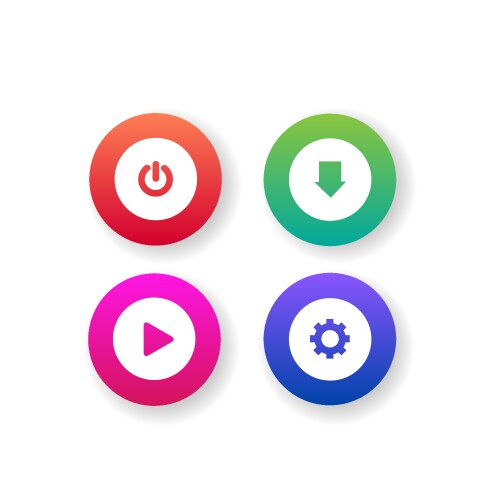 Different colorful web button collection design vector image