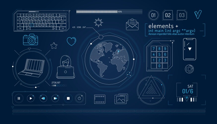 Set of infographic elements about internet vector image