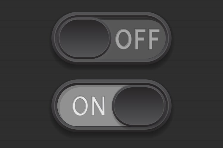 Toggle Switch Buttons - On and Off vector image