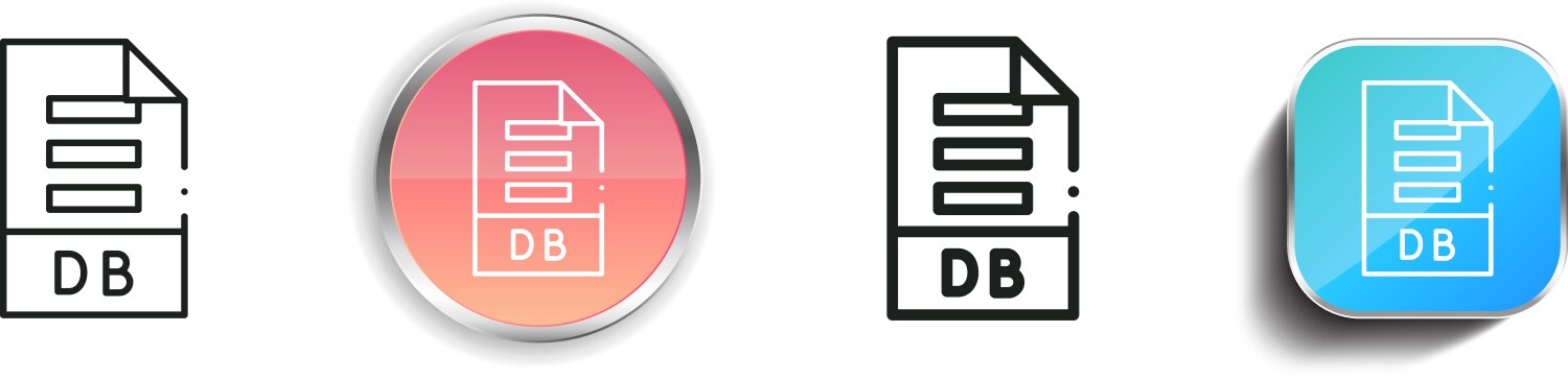 Db icon thin linear regular and button style vektorbild