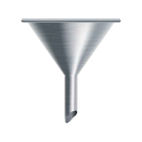 Big data analysis filter funnel Royalty Free Vector Image