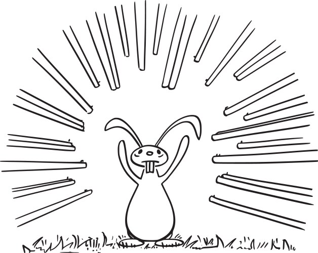 Cartoon rabbit or hare jackrabbit Vector Image