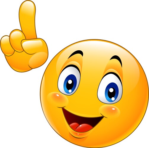 cartoon smiley emoticon making a point vector image