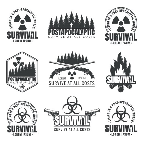 Survival Icons Set Vector Image