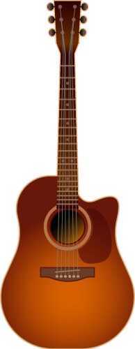 Classic acoustic guitar isolated on white Vector Image